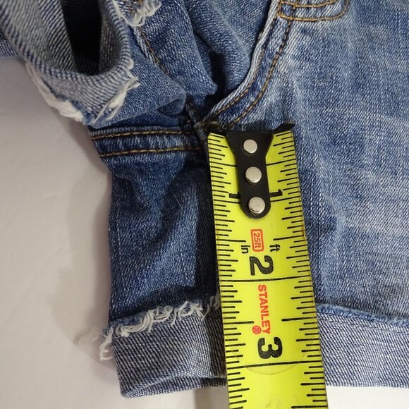 Aeropostale Midi Cut Off Cuffed Denim Jean Shorts Womens Size 00 Blue - Picture 8 of 8